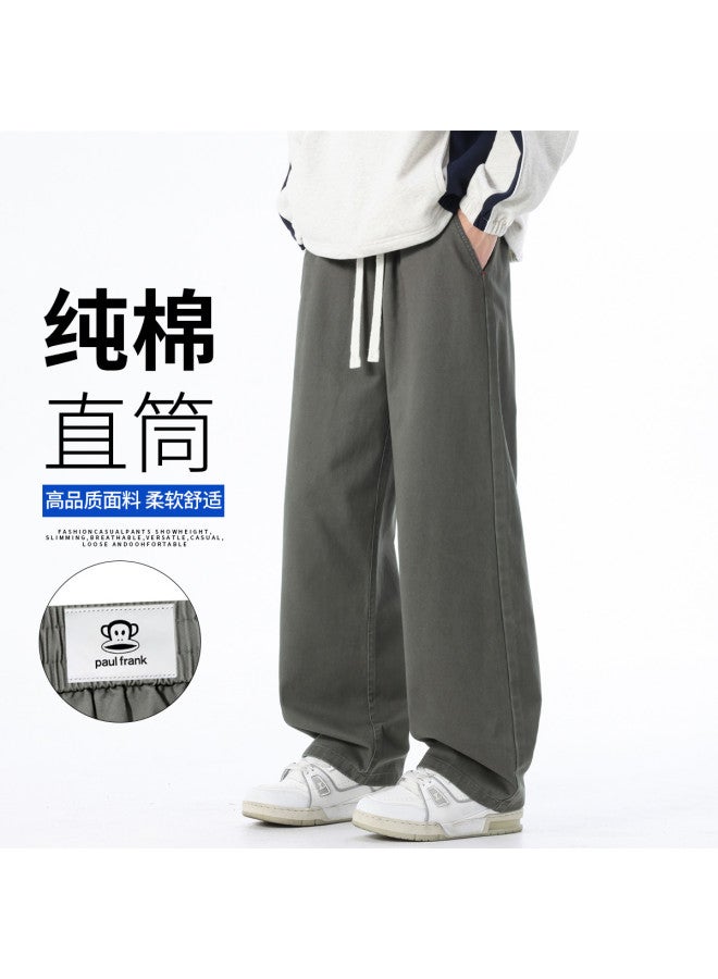 Paul Frank Men's Casual Pants Autumn Winter Loose Versatile Comfortable Wide Leg Straight Leg Long Pants Men's Trousers - Image 2
